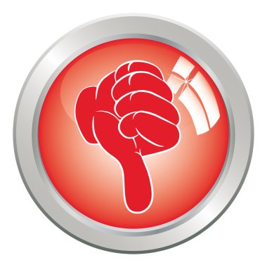 Icon button hand, gesture thumb down. clipart