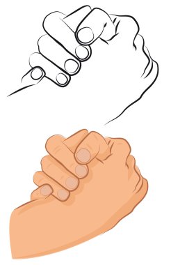 Hand shake between two persons clipart