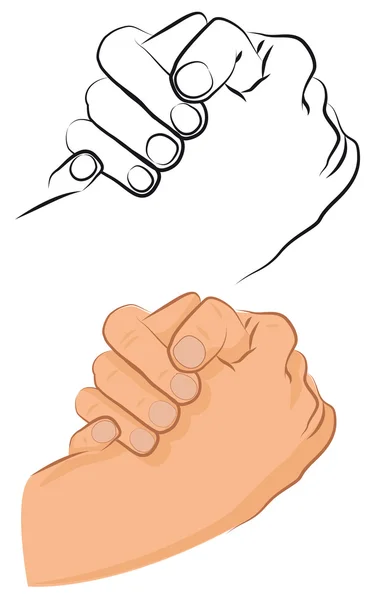 Agitar la mano entre dos personas — Vector de stock