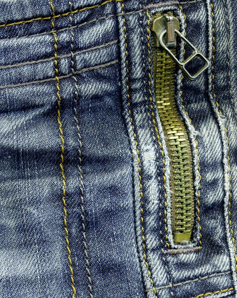 Reißverschluss in Jeans — Stockfoto