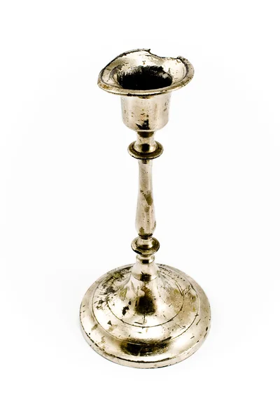 Антикварний срібний класичний свічник — стокове фото
