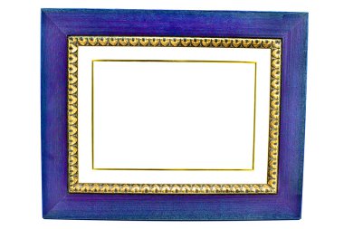 Empty Blue Wooden Picture Frame clipart