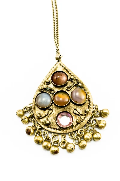 Starožitný stříbrný náhrdelník s kameny — Stock fotografie