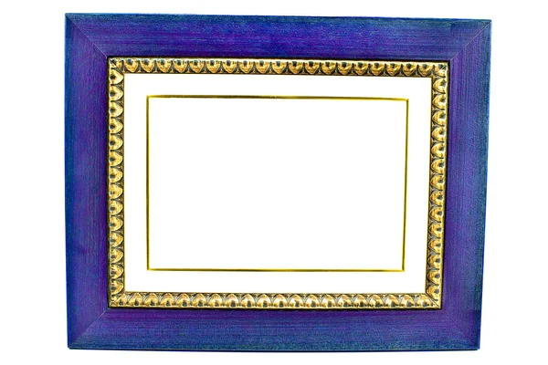 Άδειο μπλε ξύλινη κορνίζα — Φωτογραφία Αρχείου