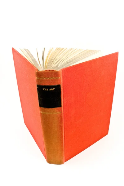 Libro rojo de tapa dura sobre arte — Foto de Stock