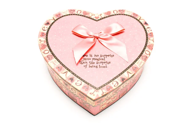Colorido regalo caja de papel corazón —  Fotos de Stock
