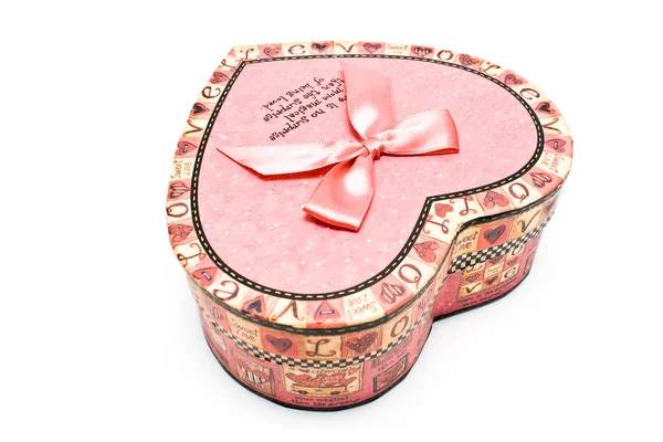 Färgglad present papper box hjärta — Stockfoto