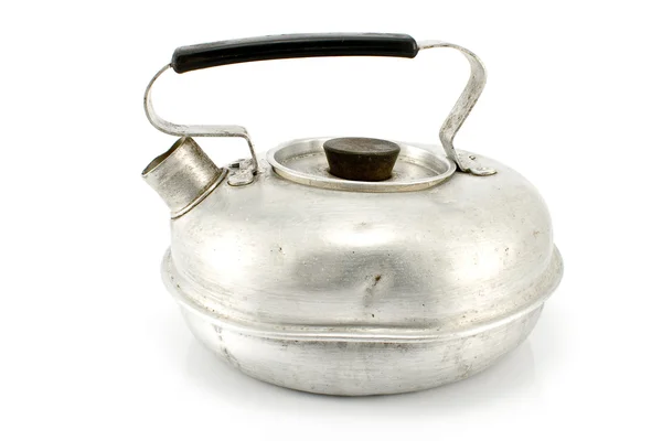 Old aluminum teapot — Stock Photo, Image