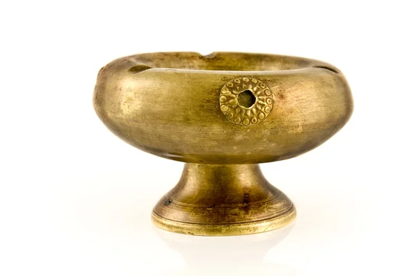 旧古董黄铜烟灰缸 — 图库照片