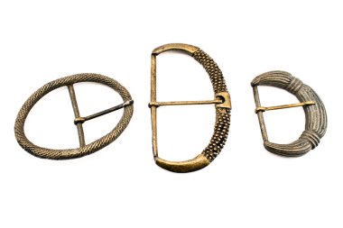 Three antique belt buckles clipart