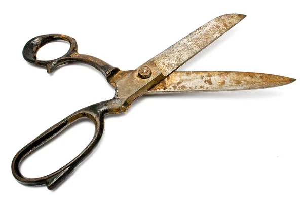 Старые ржавые швейные ножницы — стоковое фото