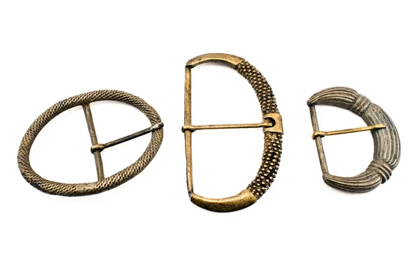 Three antique belt buckles — Stok fotoğraf