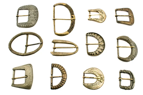 Twelve old belt buckles — Stock Photo, Image