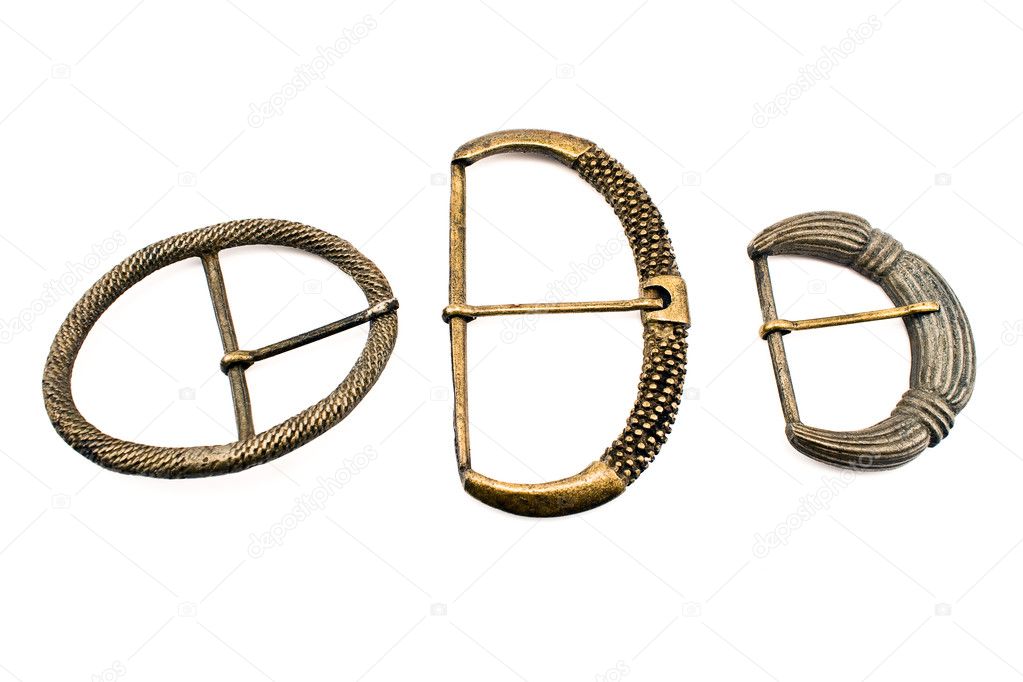 Three antique belt buckles