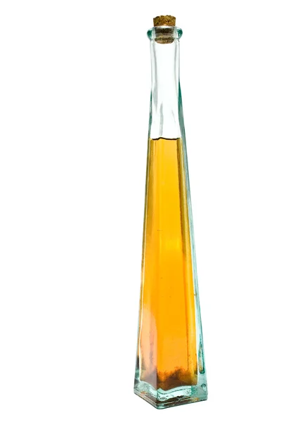Довга тонка пляшка оливкової олії — стокове фото