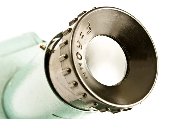 Fechar Vista da lente velha do projetor da corrediça — Fotografia de Stock
