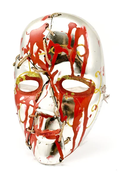 Gebroken en gerepareerde carnaval masker — Stockfoto