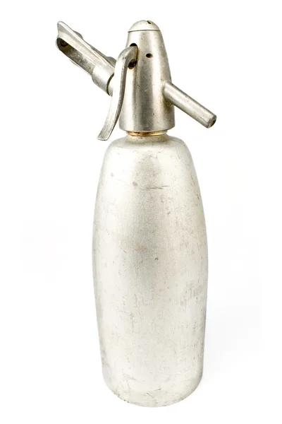 Zilver geborsteld aluminium sifon — Stok fotoğraf