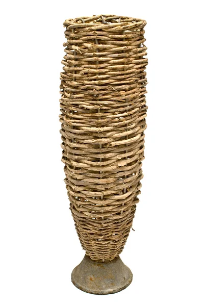 Old wicker vase — Stock Photo, Image