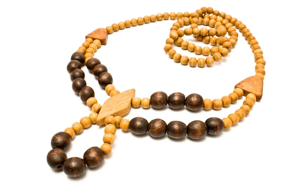 Necklace with wooden beads — Stock Photo, Image