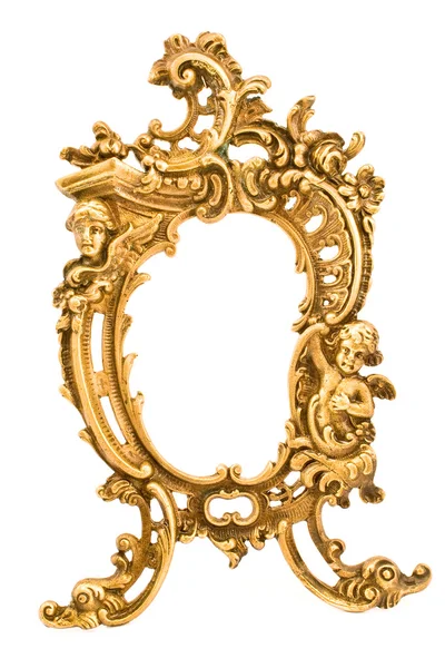 stock image Antique baroque brass frame