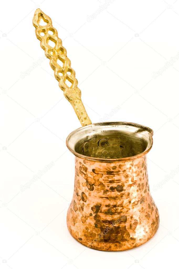 Old brass coffee pot