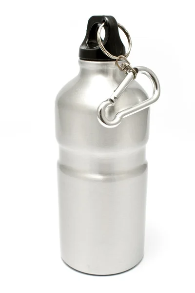 Wasserflasche aus grauem Aluminium — Stockfoto