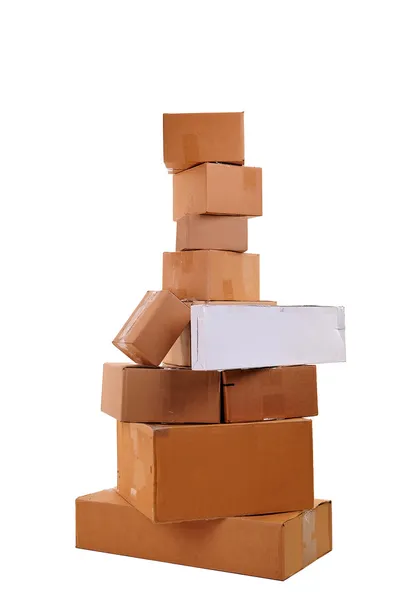 Boxes stacked on top of each other — Stock Photo, Image