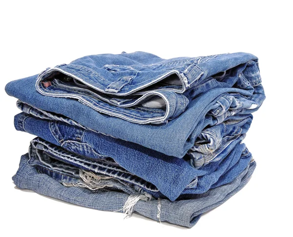 stock image Blue Jeans folded in a neat stack