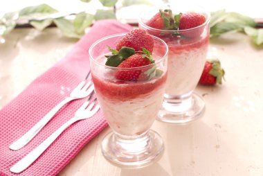 Dessert with strawberry clipart