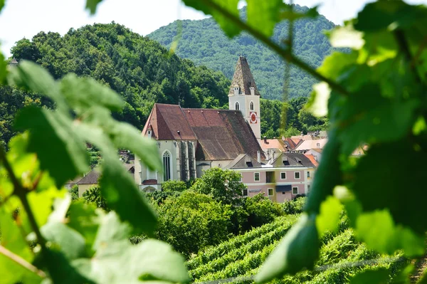 Chiesa austriaca con cornice naturale — Foto Stock