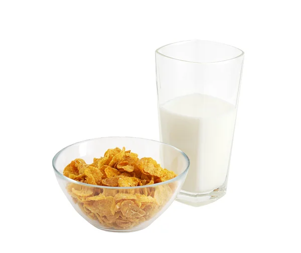 stock image Healthy breakfast with cereal and glass of milk