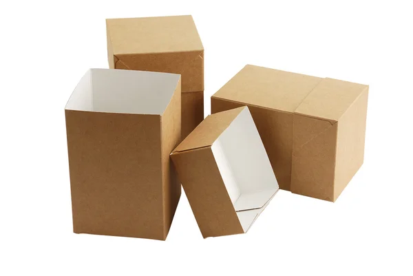 Three simple carton boxes — Stock Photo, Image