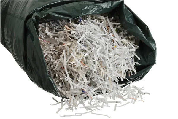 Stock image Plastic bag filled with shredded paper