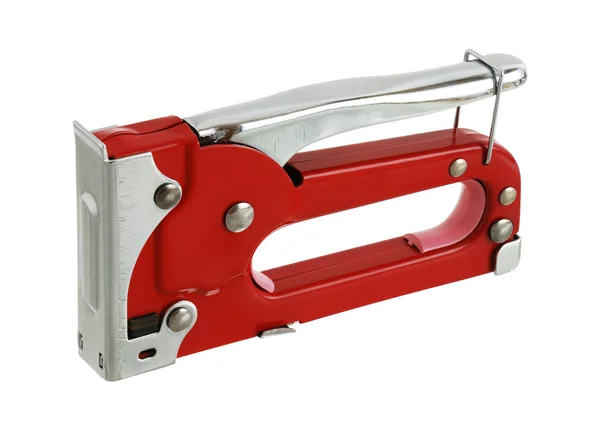 Red carpenter stapler dalam posisi aman — Stok Foto
