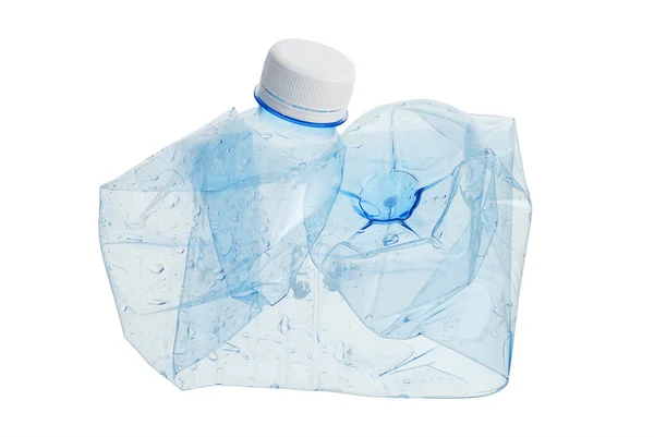 Crushed plastic water bottle — Stock Photo, Image