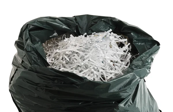 stock image Plastic bag filled with shredded paper