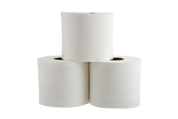 stock image Three rolls of toilet paper formed in pyramid