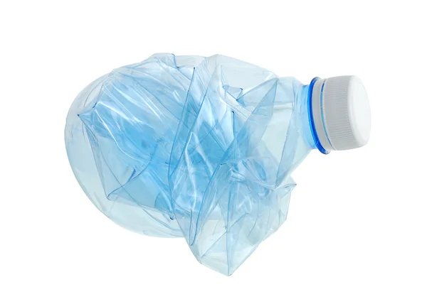 Crushed empty plastic water bottle — Stock Photo, Image