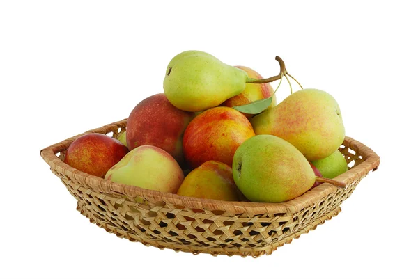 stock image Fresh fruits in interwoven basket