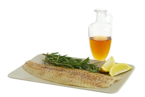 Rutinerade fiskfilé med hälsosamma ingredienser — Stockfoto