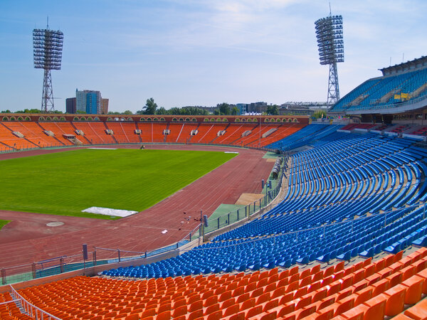 Empty football stadium