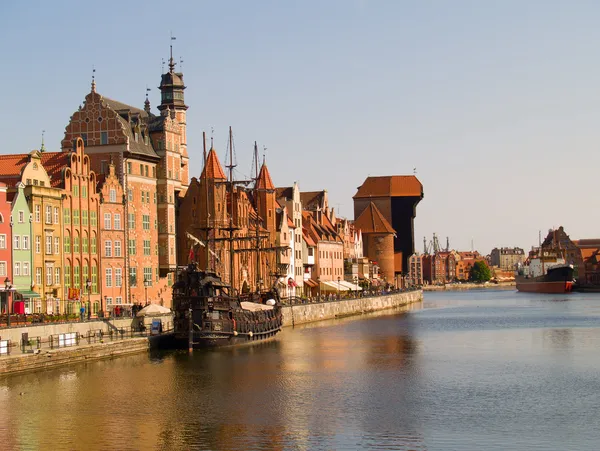 Nabrzeże rzeki molawa, Gdańsk — Zdjęcie stockowe