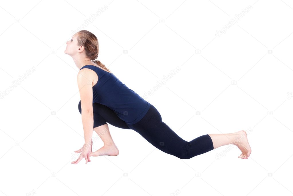 Third step of Yoga surya namaskar Ardha bhujangasana