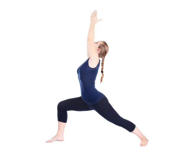 Yoga virabhadrasana jag krigare pose — Stockfoto