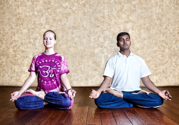 Meditation in Padmasana lotus posture — Stock Photo, Image
