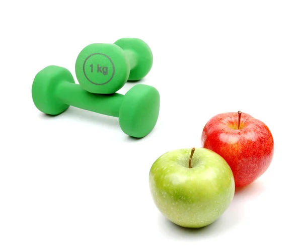 stock image Apples and dumpbells