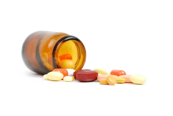 Bank with pills — Stock Photo, Image