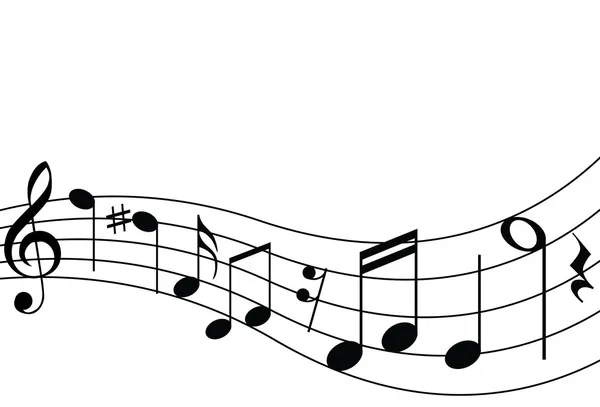 Музыкальные ноты и персонал — стоковый вектор