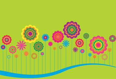 Floral Abstract in Bright Green clipart
